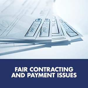 Fair contracting and payment issues